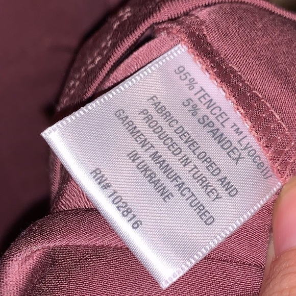 Garnet Hill Mauve Flutter Sleeve Tencel Soft Tunic Top Scoop Neck M - Picture 6 of 7